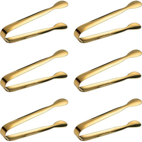 Lot de 6 Pinces à Sucre En Acier Inoxydable Pour la Cuisine Pince à Glaçons en Acier Inoxydable Pince de Cuisine Pour Café et Thé Pinces à Sucre (1/5)