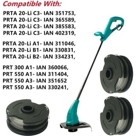 Bobine de fil pour parkside Bobines de rechange pour débroussailleuse sans fil Parkside PRTA 20-Li C3 IAN351753. Bobine de fil Coupe Bordure pour Parkside PRTA 20-Li C3 (3pcs) (1/5)