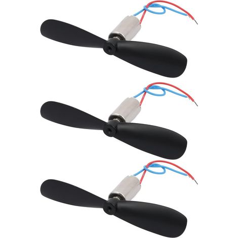 3 pièces DC 1.5 V 30000 tr/min 6mm x 12mm moteur sans noyau avec hélice CW pour moyeu RC