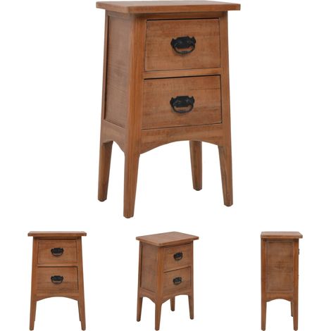 Holz Nachttisch - vidaXL Nachttisch Massivholz Tanne 40x29x68 cm Braun - Nachttisch für Schlafzimmer (1/5)
