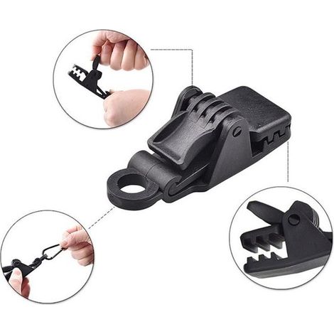 Clip per tende, clip per teloni per coperture, confezione da 5, clip per teloni bloccabili, clip per tende, clip per teloni, clip per teloni per il fissaggio di tende, clip per teloni da tenda (1/4)