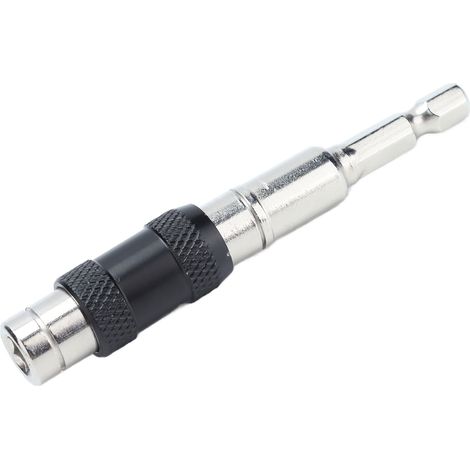 Impact Tough Quick Release Bit Holder Self Locking Screwdriver Extension Rod 1/4in Hex ShankSilver