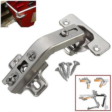 Charnières de porte d'armoire à angle plié de 135 degrés, cadre de façade, fermeture douce, demi-recouvrement, cuisine Shytmv (1/5)