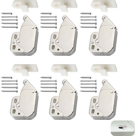 6 Stück Schnappschlösser für Schränke, Mini-Selbstschließriegel aus Stahl. (1/5)