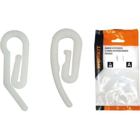 GANCIO X FETTUCCIA A CORDA SELF WORKIT - NYLON BIANCO PICCOLO CF=PZ 40 - 5 Confezioni