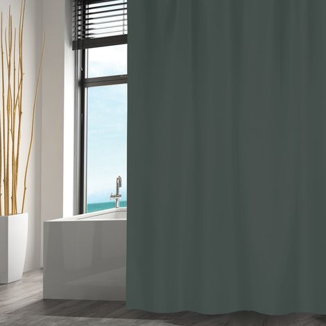 MSV Rideau de Douche Polyester 180x200cm Gris Foncé