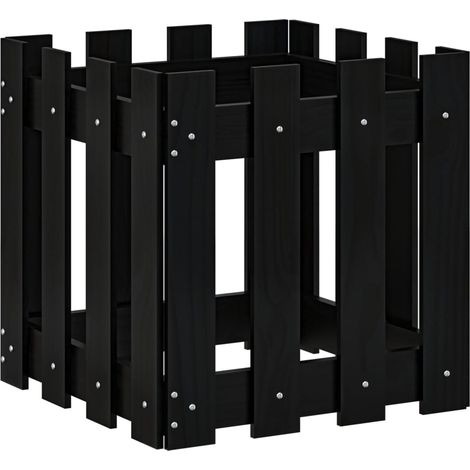 Maison Exclusive - Fioriera Giardino a Recinzione Nera 40x40x40 cm Massello Pino