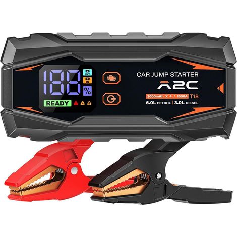 Starthilfe Powerbank 16800mAh 1500A für PKW Benzin 6L Diesel 3L mit PD QC 3.0 LED Licht (1/5)