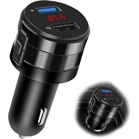 Transmetteur Bluetooth FM Pour Voiture - Prise Auxiliaire - Double Port USB Charge Rapide - Kit Mains Libres (1/5)