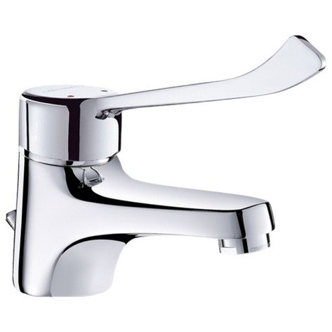 Delabie - Mitigeur mécanique de lavabo H.45 avec tirette et vidage Laiton chromé (1/2)