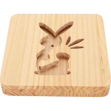 Lampe de nuit lapin en bois sculpté, veilleuse LED douce anti-fatigue oculaire, perles lumineuses, clair-obscur ajouré, décoration chambre (1/5)