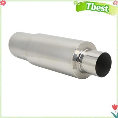Tbest Embout de silencieux d'échappement Silencieux d'échappement insonorisant en acier inoxydable, entrée 2,5 moto collecteur