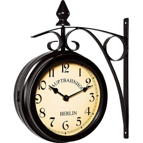 Orologio da parete stazione ferroviaria - nero - design vintage 232944634 (1/5)