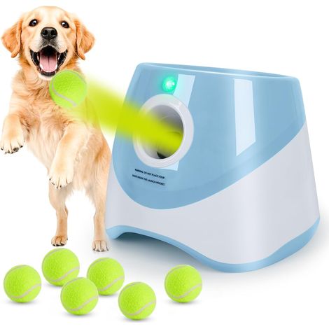 Lanceur de Balle Automatique pour Chien, Jouet Interactif avec 6 Balles, Distance Réglable pour Petits Chiens Intérieur Extérieur (1/5)