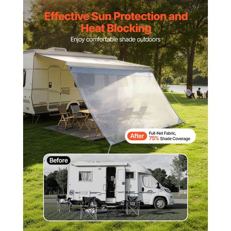 Paroi Avant pour Store de Camping-car de 2x3,3 m, Façade de Store Compatible avec Auvent de 3,5 m, Pare-soleil pour Caravane Campin… (1/5)