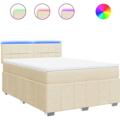 Maison Exclusive - Sommier à lattes de lit avec matelas Crème 160x200 cm Tissu (1/5)