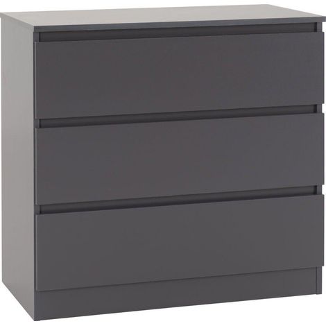 Malvern 3 Drawer Chest - L40 x W80 x H77 cm - Grey (1/5)