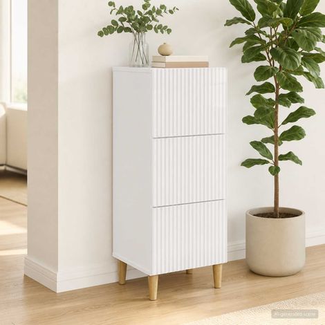 vidaXL Armoire à tiroirs Blanc brillant 33 x 34,5 x 90 cm (1/5)