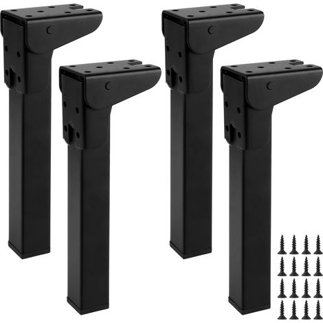Lot de 4 Pieds de Table Rabattable 20 cm, Pied Pliant Table à 90 Degrés, Pieds de Table Pliables en Métal pour Table Lit Canapé (1/5)
