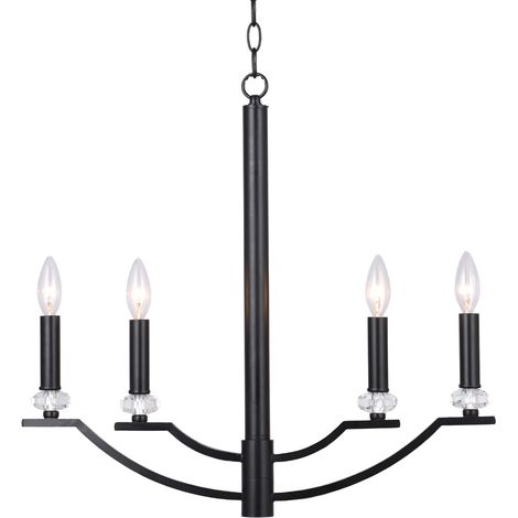 Lustre industriel noir 4xE14 bras réglables Polux HIMS (1/5)