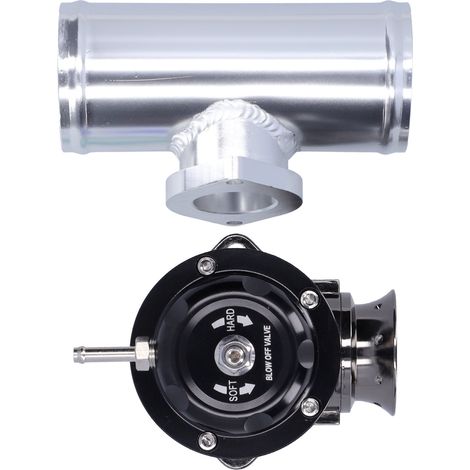 Universelles schwarzes Aluminium-Turboventil-Überdruckrohr RS Typ SDDBOVGRSBL FPG250, 2,5-Zoll-Flansch für Motor (1/5)