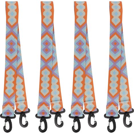 Lot de 4 Sangles Porte-Chaussures Ski avec Mousqueton, Lanière en Nylon 73cm pour Patins à Roulettes, Ski, Snowboard, Patinage sur Glace (1/5)