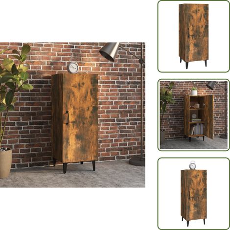 Sideboard Räuchereiche 34,5x34x90 cm Holzwerkstoff - Schreibtisch - Regal - Wohnzimmermöbel - Holzmöbel - Sideboard (1/5)