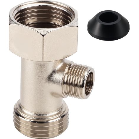 Adaptateur Bidet T, 7/8"x7/8"x3/8" Adaptateur 3 Voies ou Connecteur T Joint Séparateur Robinet Toilette Fixation Bidet Camping-Car (1/5)
