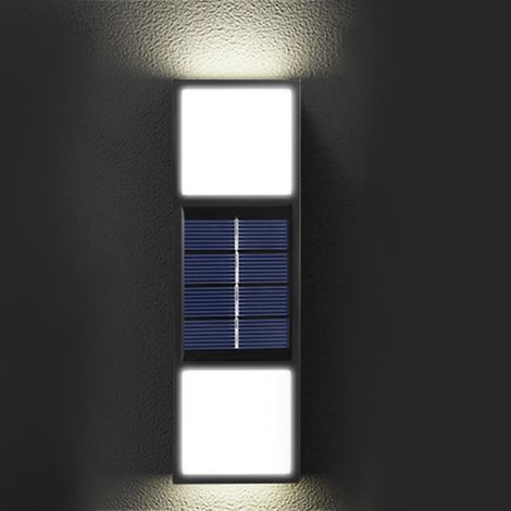 Solar-Wandleuchte für den Außenbereich, wasserdichte, wiederaufladbare Acryl-Wandleuchte mit Auf- und Abwärtsbewegung für Treppen, Terrasse, Garten, Zäune und Stufen (weißes Licht) (1/5)
