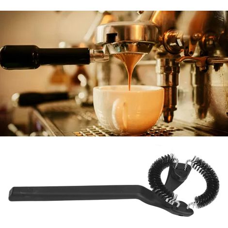Brosse de nettoyage pour machine à café, brosse à café incurvée, brosse de nettoyage pour porte-filtre à manche court, outils de nettoyage de cuisine, brosse de nettoyage ronde, 58 mm (1/5)