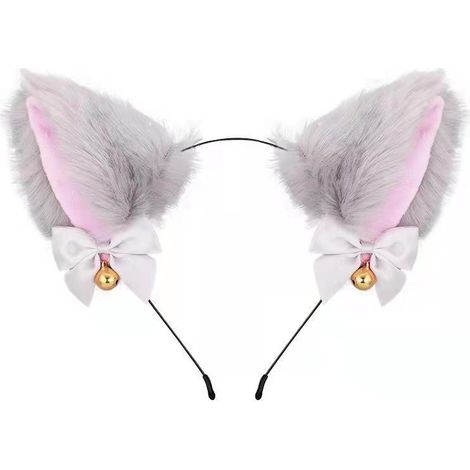 Décoration d'Halloween oreilles de chat cloche bandeau Cos chat fille cheveux accessoires Noël Halloween couvre-chef accessoires (E)