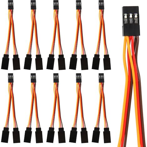 Lot de 10 câbles d'extension pour servo, répartiteurs, 1 connecteur femelle vers 2 connecteurs mâles en Y, connecteurs pour voitures, drones, bateaux et avions (1/5)