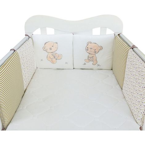Babybett-Nestchen – 30 x 30 cm Kinderbett-Nestchen – Rundumschutz für das Kinderbett – 6-teiliges Set (1/5)