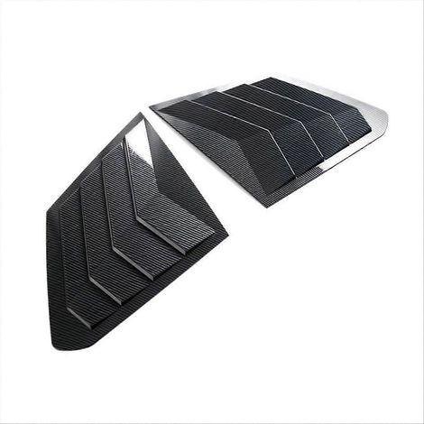 Louvre Arrière Auto pour Vitre Latérale, Shutter Cover Trim Déco Accessoire, Habillage Côté Extérieur, Finition Noir, Kit de 2 Pièces Universel (1/5)