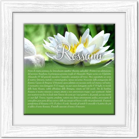Lupia - Quadro mattonella Ceramica Modern White 29x29 cm con significato del nome Rossana (1/4)