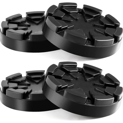 Lot de 4 patins en caoutchouc pour cric de voiture, 125 mm, universels, pour crics et plateformes élévatrices protègent la voiture des rayures. (1/5)
