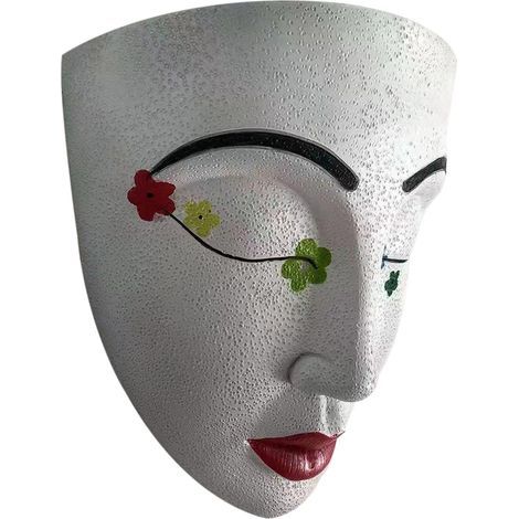 Pot de jardinière en résine avec visage humain, Statue murale suspendue, fleur, décoration de salon pour la maison (1/5)