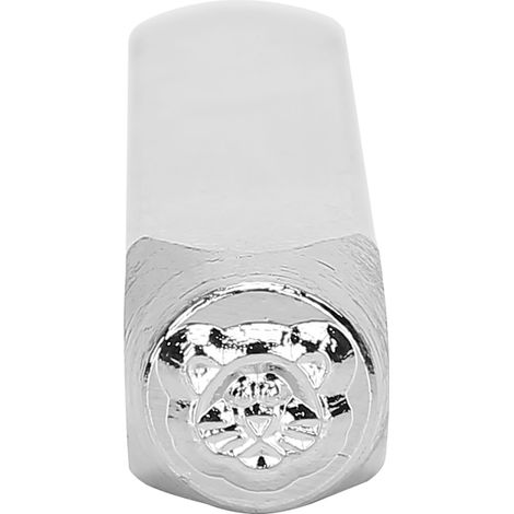 Outil de poinçonnage manuel en métal de 6 mm (1/4 pouce) avec motif de tête de tigre, adapté à la sculpture et à la fabrication de bijoux DIY. (1/5)