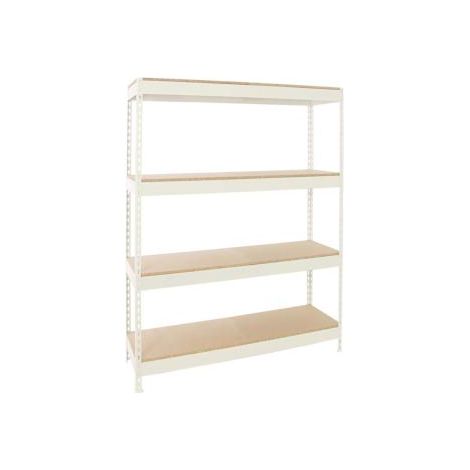 Étagère en métal blanc bois étagères charge 300 kgs dim.2000x1200x450mm sans vis (1/3)
