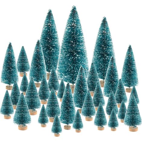 MINKUROW 66 Pz Miniatura Spazzola Bottiglia Alberi Mini Alberi Di Natale Sisal Neve Abeti Alberi Da Tavolo Per La Festa Di Natale Decorazioni Camera Da Letto Fai Da Te Decorare Modelli Diorama (1/5)