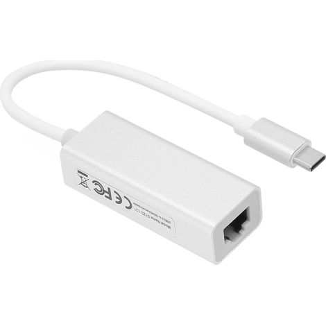 Adaptateur USB-C vers RJ45 100M/1000M, connexion à chaud sans pilote, boîtier en alliage d'aluminium, pour ordinateur (portée : 100 m). (1/5)