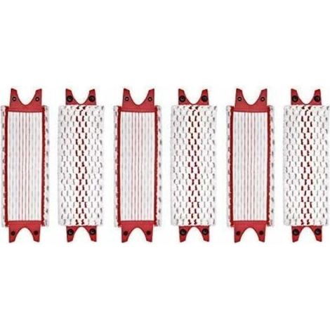 Set of 6 flat microfiber mop heads – Compatible with Vileda UltraMax – Machine washable – Effective cleaning of hard floors