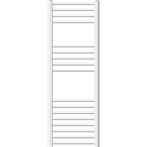 ECD Germany Badheizkörper - 400 x 1200 mm - Weiß - gebogen mit Seitenanschluss - Heizkörper Handtuchwärmer Handtuchtrockner