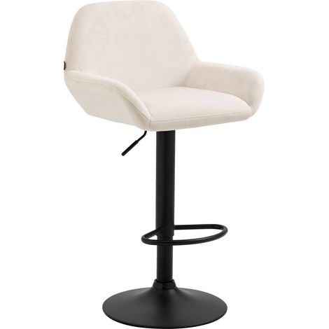 Taburete de cocina Braga en terciopelo Crema Negro (1/5)