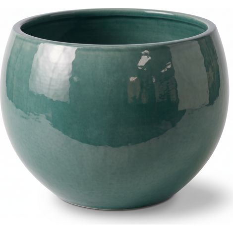 Pot grande taille d'extérieur MOZART 56x42cm brume de jade, fait main en terre cuite émaillée, résistant au gel (1/2)