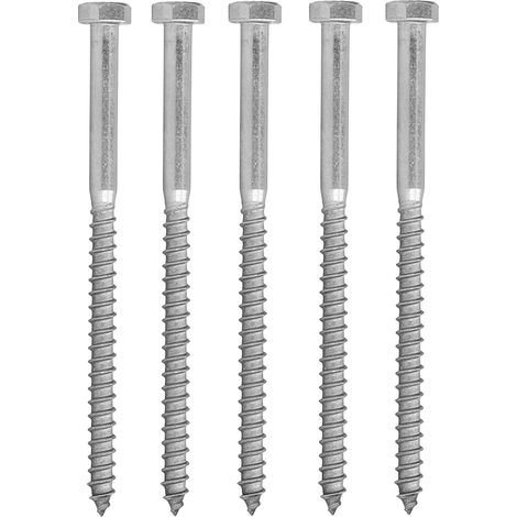 Lot de 50 Vis à Bois Hexagonales Autoforeuses en Acier Inoxydable 304, Boulon à Filetage Partiel M8x130 mm, Tirefonds pour Fixation Solide (1/5)