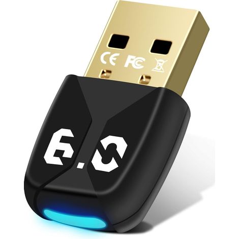 Bluetooth 6.0-Adapter für PC, Bluetooth-USB-Dongle für Maus, unterstützt bis zu 5 Geräte gleichzeitig, große Reichweite, geringe Latenz, kompatibel mit Windows 11/10/8.1, mit Hintergrundbeleuchtung (1/5)