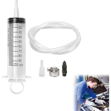 Kit de Purge Frein Moto avec Tuyau 50cm, Seringue Embrayage Hydraulique 100ml, Système à Disque pour Huile - (1/5)