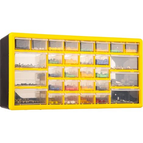 Organiseur de rangement à vis – Boîte de rangement pour garage et atelier 30 tiroirs avec séparateurs réglables, organiseur mural pour outils (1/5)