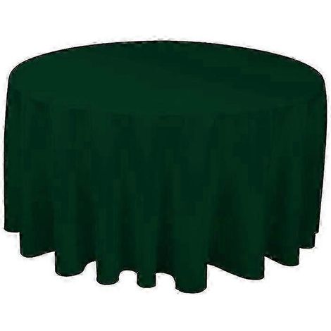 Nappe ronde en polyester pour réception de mariage disponible en blanc noir rouge bleu or - Diamètre 220 cm - Vert foncé (1/5)